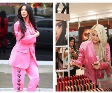 Ким Кардашьян и розовый наряд